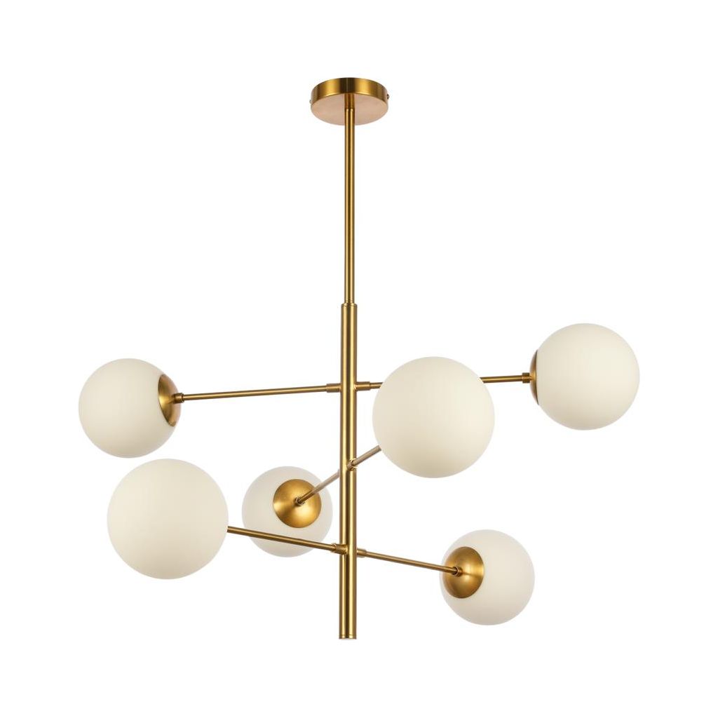 Hanglamp Nepal White Gold 6-Licht - Luxury Living 