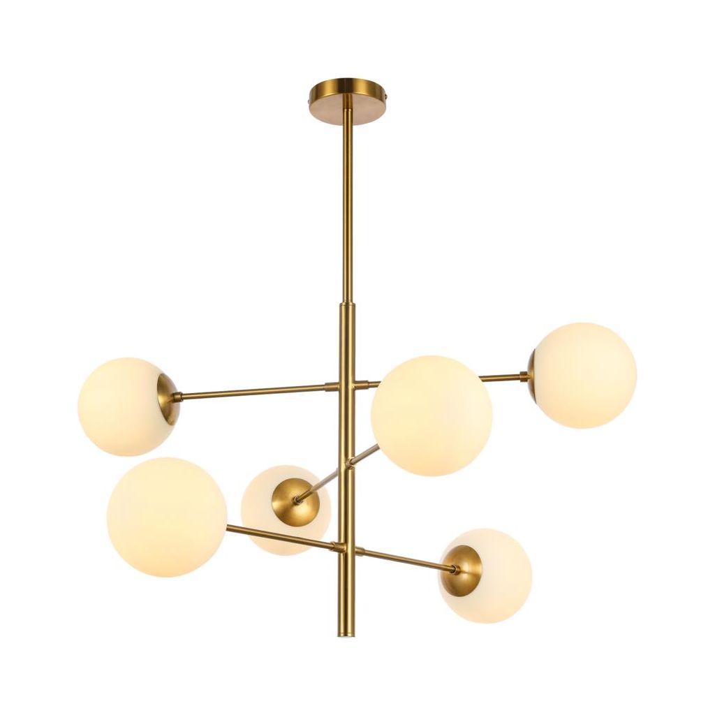 Hanglamp Nepal White Gold 6-Licht - Luxury Living 