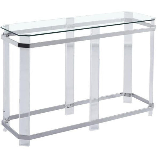 Linne Sidetable Clear Silver 120CM - Luxury Living 