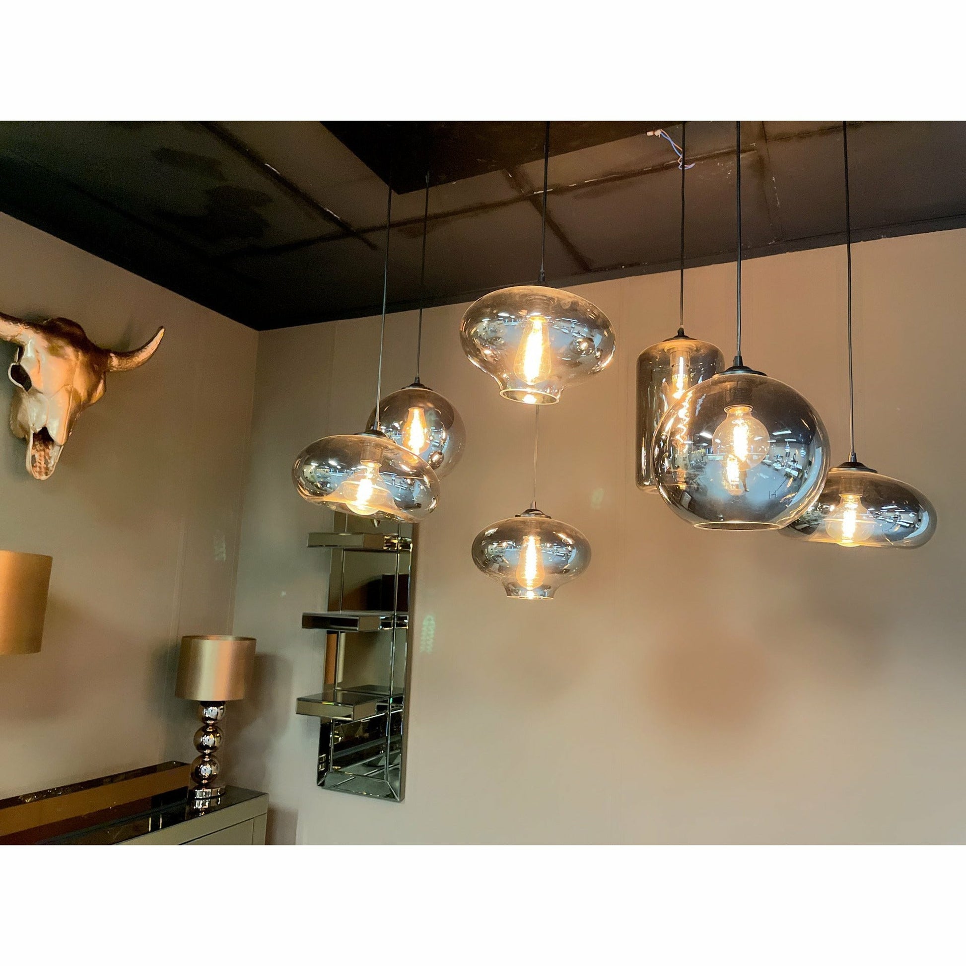 Hanglamp Smoke Glas 7-Licht - Luxury Living