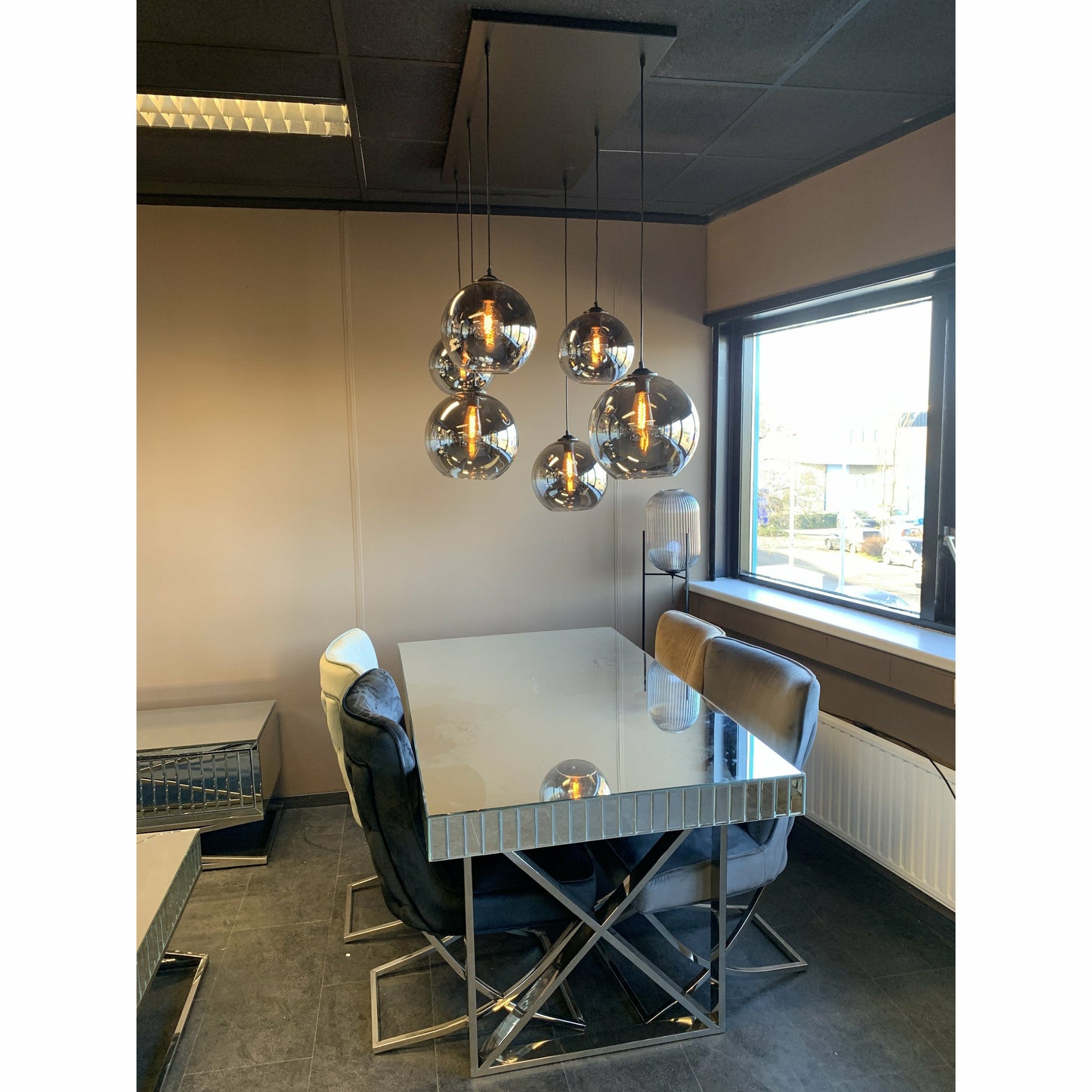 Hanglamp Smoke Glas 6-Licht - Luxury Living