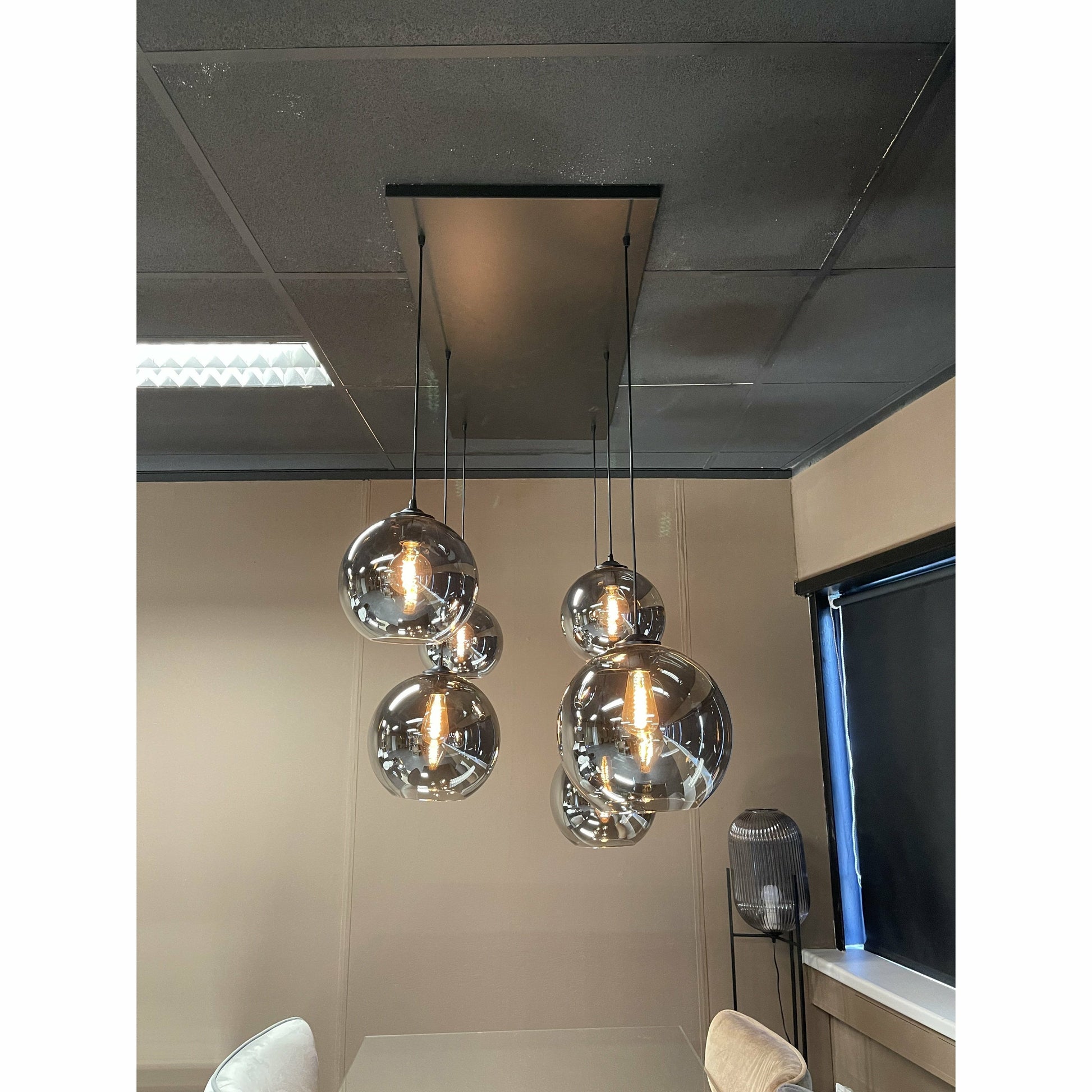 Hanglamp Smoke Glas 6-Licht - Luxury Living