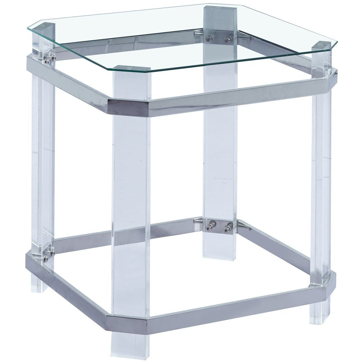 Linne Bijzettafel Clear Silver 50CM - Luxury Living 