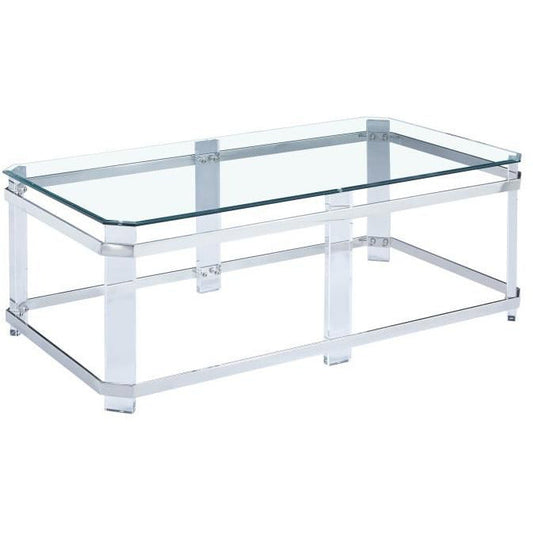 Linne Salontafel Clear Silver 130CM - Luxury Living 