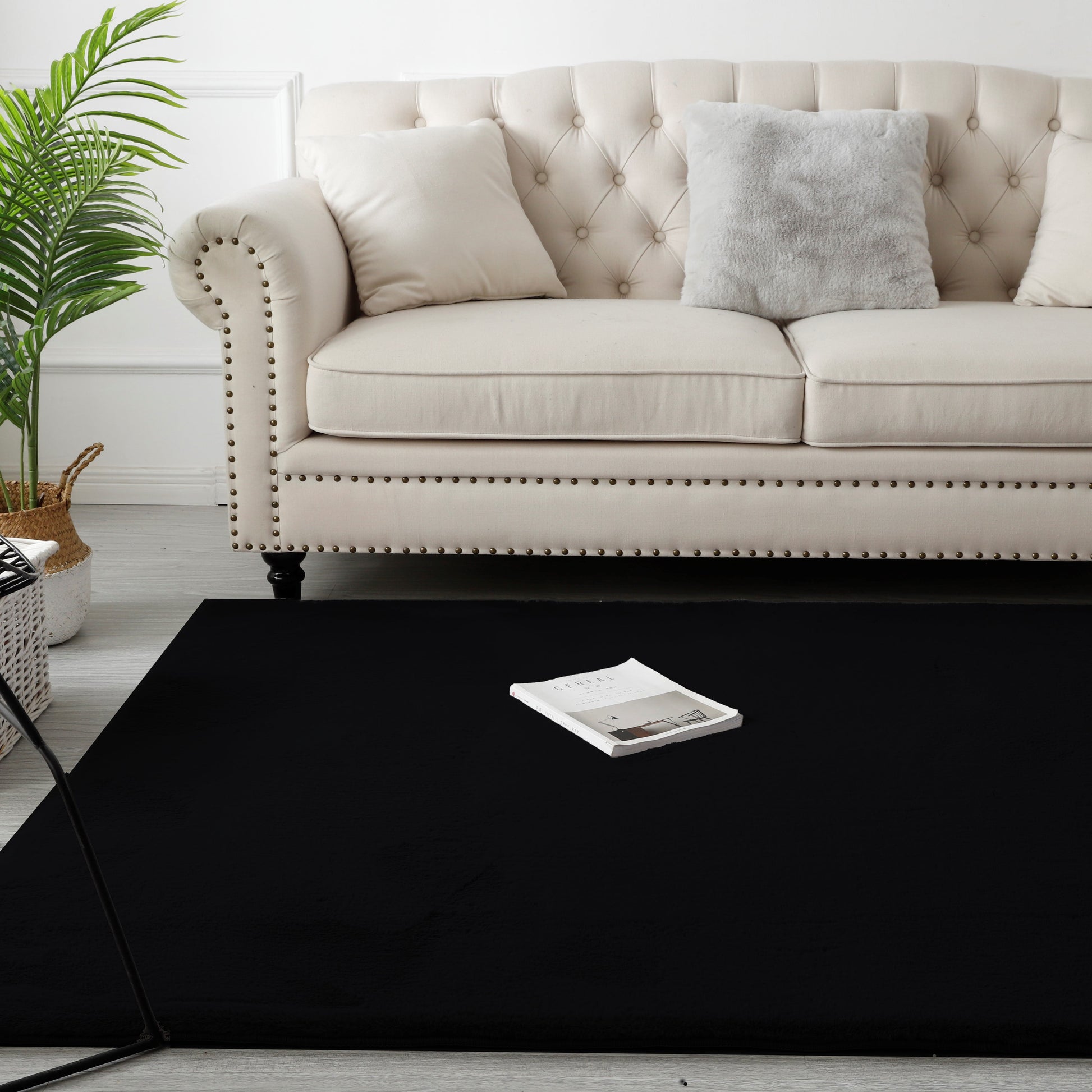 Fluffy Vloerkleed Black 80x300CM - Luxury Living 