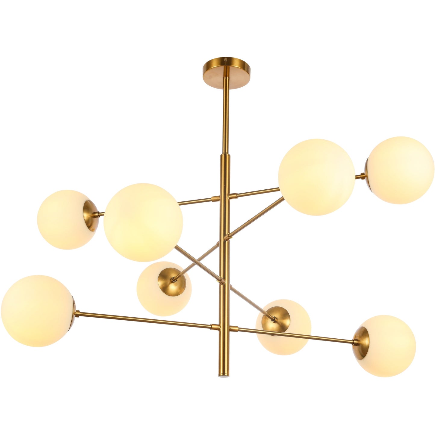 Hanglamp Nepal White Gold 8-Licht - Luxury Living 