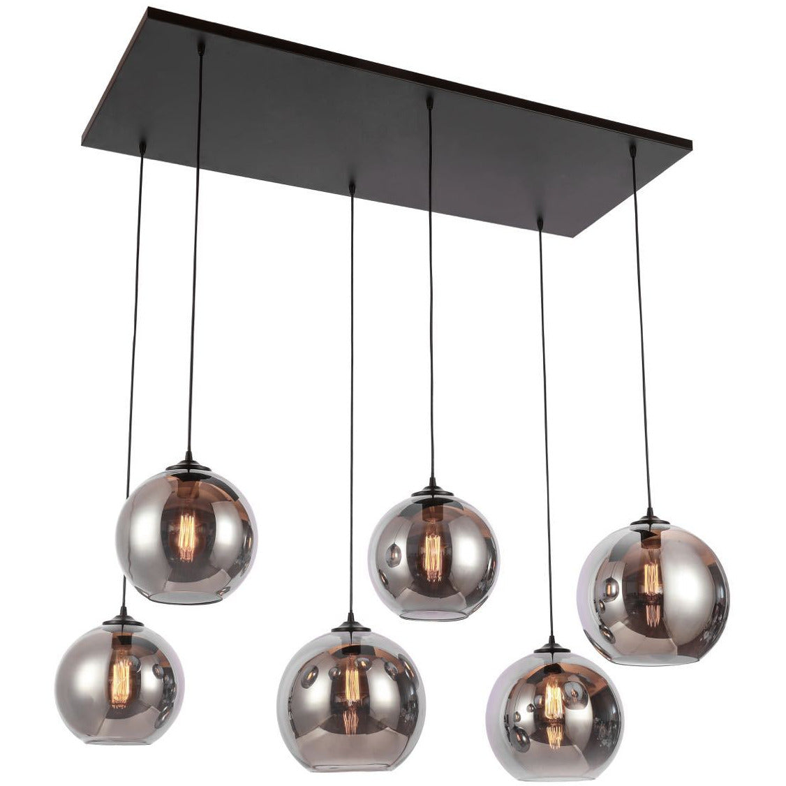 Hanglamp Smoke Glas 6-Licht - Luxury Living