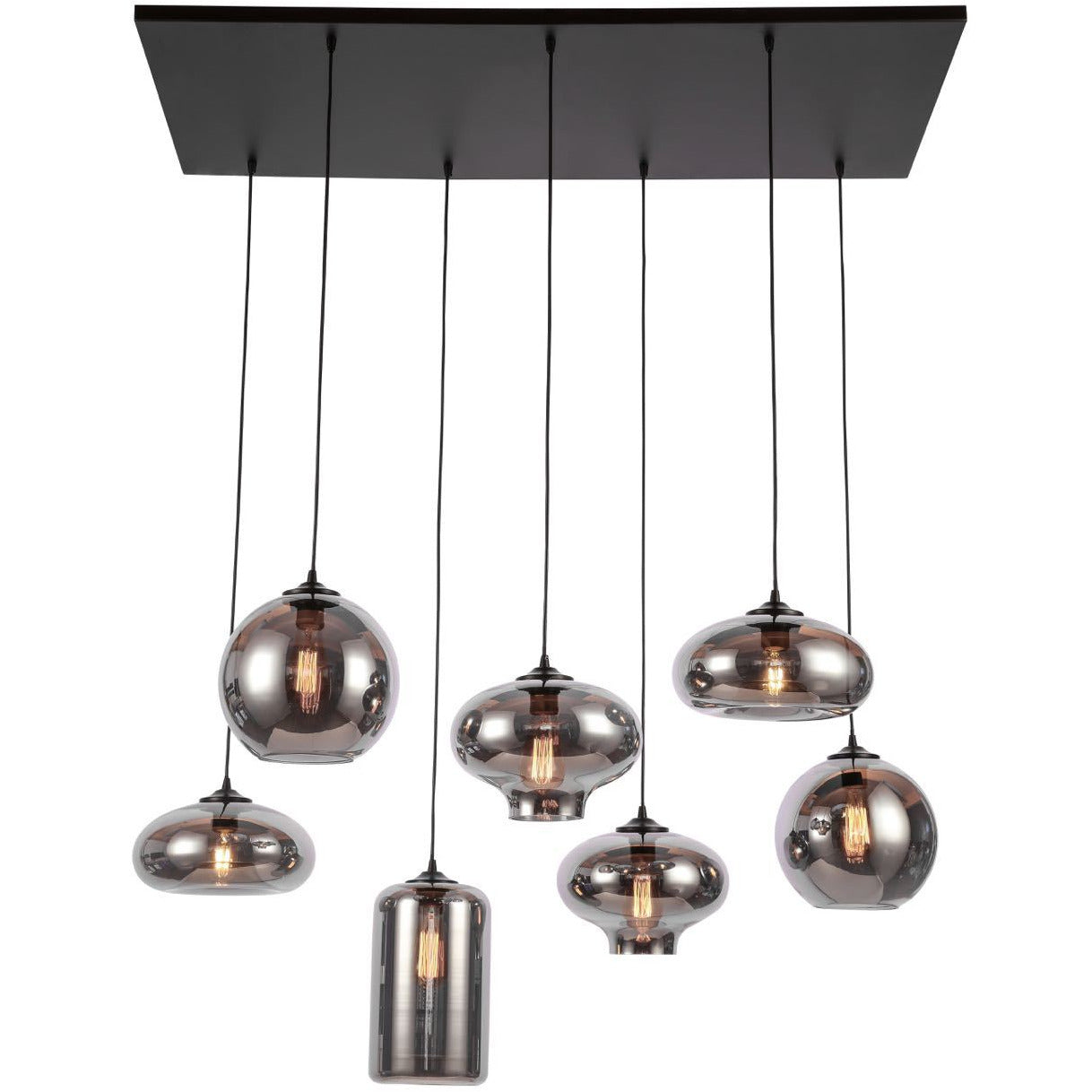 Hanglamp Smoke Glas 7-Licht - Luxury Living