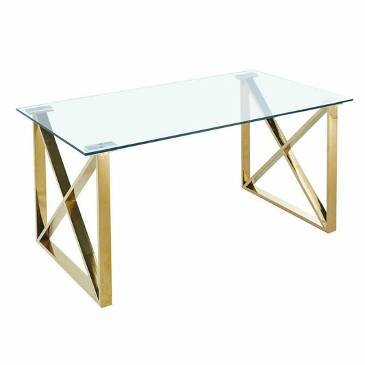 Eettafel Cross Gold 160cm - Luxury Living